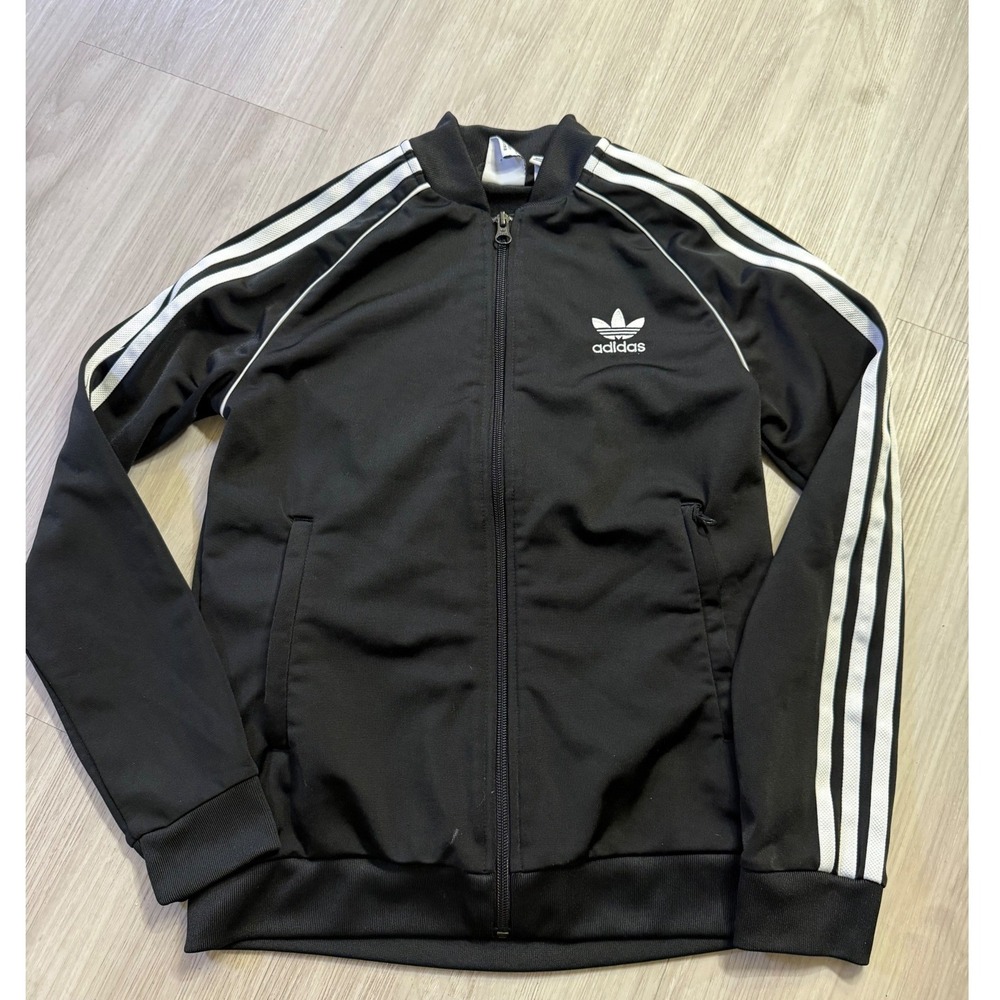 Adidas Originals Boys Primeblue SST Track Jacket Black White 11-12Y M GN8451 - Picture 1 of 11
